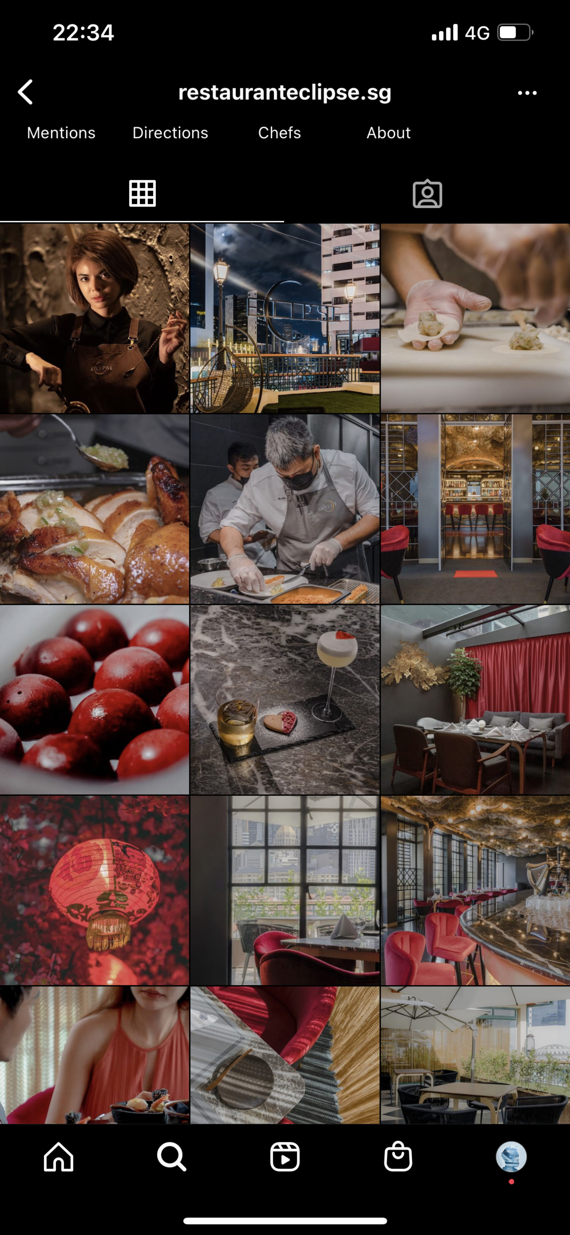 Restaurant Eclipse Instagram feed 3 agency website